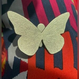 Neiman Marcus Matte Gold Butterfly Brooch Scarf - Hat - Tie Clip Pin Vintage